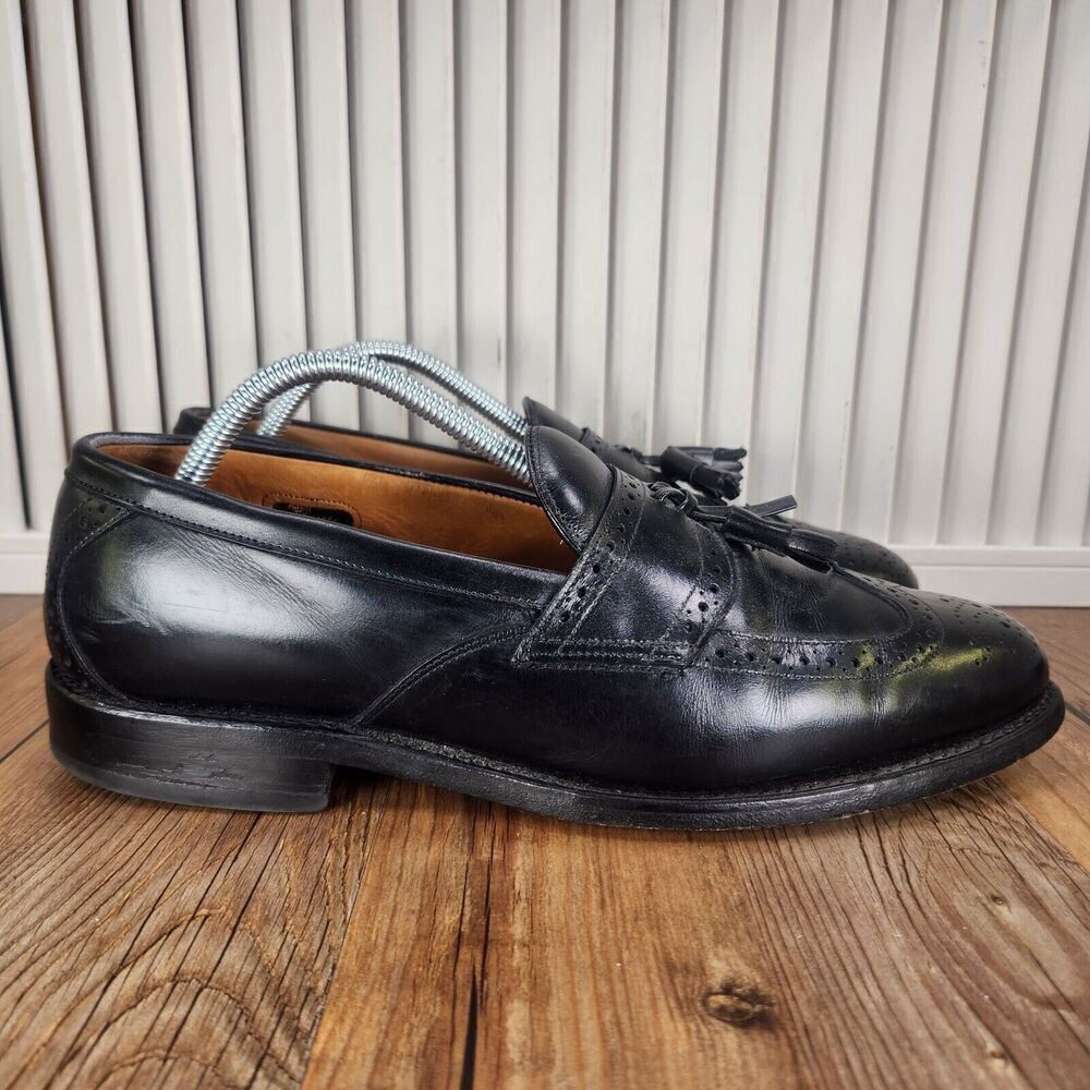 Allen Edmonds Chambrey 6204 Mens Size 9.5 D Black Leather Dress Tasseled Loafers